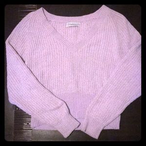 V-neck knit sweater
